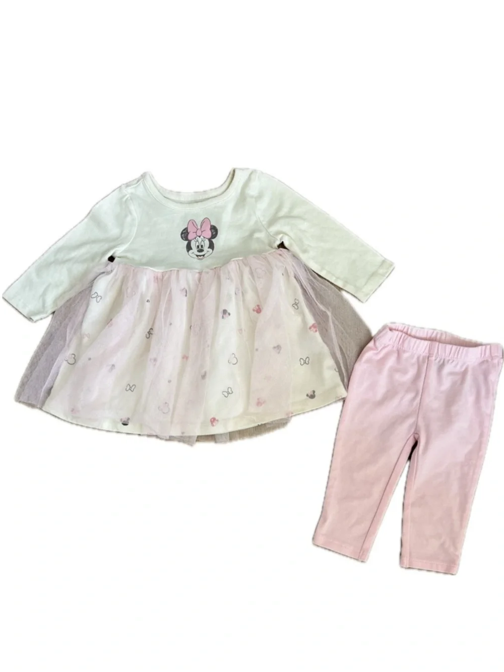 Disney | Baby 2 PCS Minnie Mouse Peplum Tulle & Pink Pants Set #508225-00 3-6M
